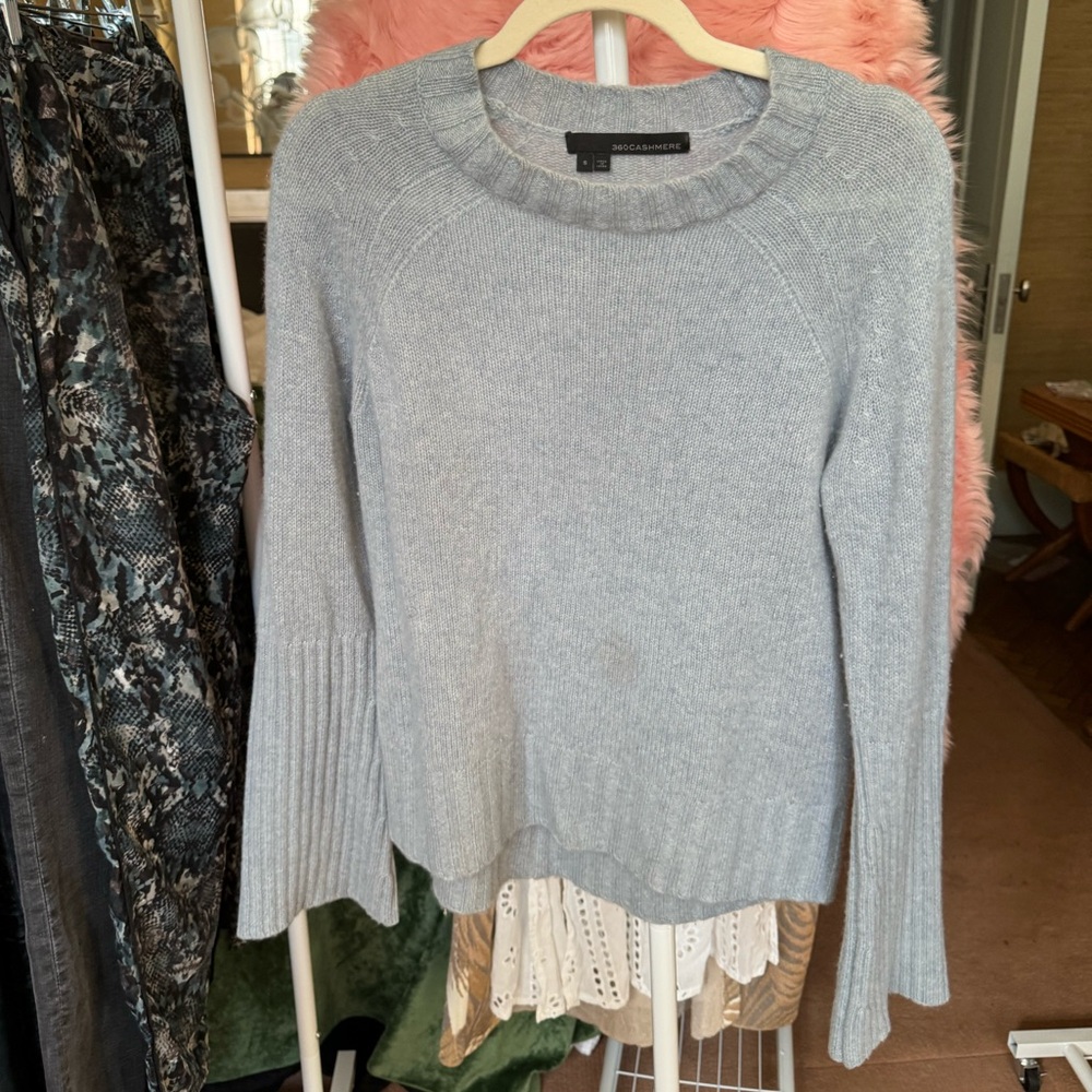 360 Cashmere Pale Blue Sweater Small